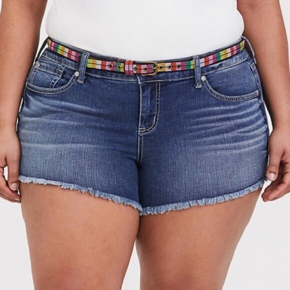 Torrid Cut Off Denim Frayed Hem Jean Shorts - Picture 1 of 6